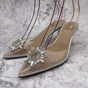 WetKiss Clear Prom/Wedding Shoes, Clear Heel. Size 9.  3” Heel